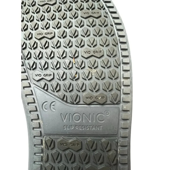 Vionic Avery Pro Metallic Leather Slip-On Shoe Slip Resistant Blue Gray 9 - Picture 16 of 16